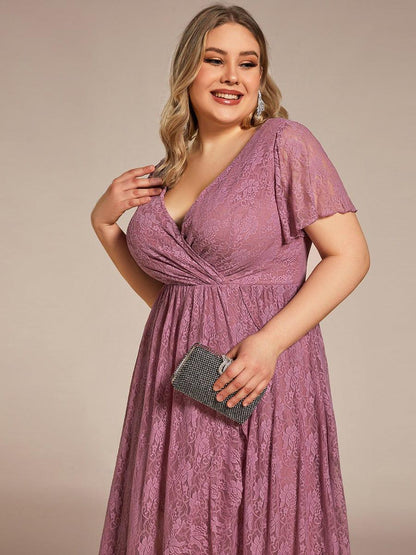 pretty ELISE|Plus Size Ruffled Lace Formal Evening Dress