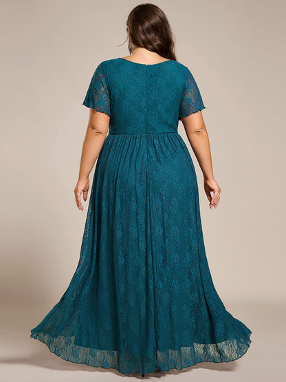 pretty ELISE|Plus Size Ruffled Lace Formal Evening Dress