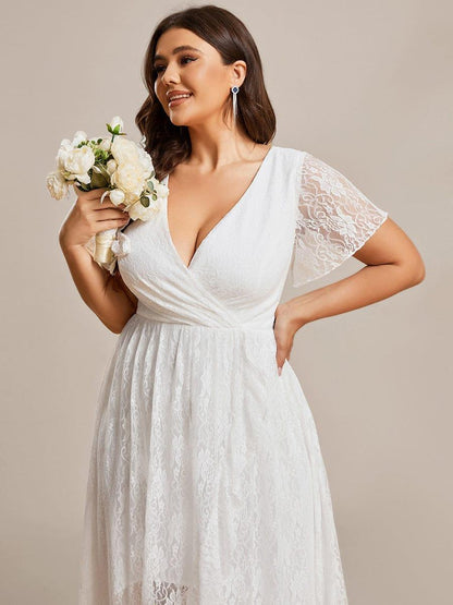 pretty ELISE|Plus Size Ruffled Lace Formal Evening Dress