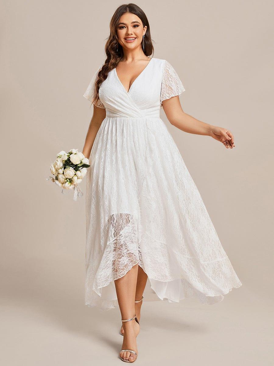 pretty ELISE|Plus Size Ruffled Lace Formal Evening Dress