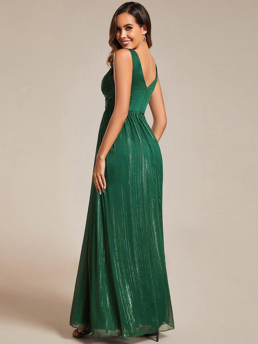 ever ALAIYA|Floor Length V-Neck Sleeveless Glitter A-Line Evening Formal Dress