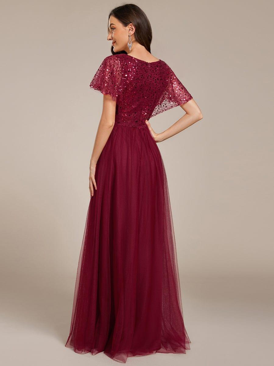 ever NAVEYA|Sparkly Sequin A-Line V-Neck Tulle Formal Evening Dress