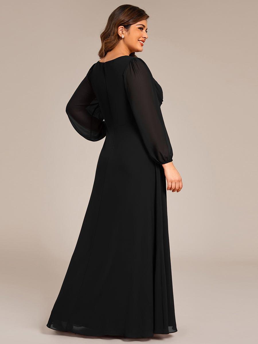 ever TRU|Graceful Chiffon A-Line Pleated Long Sleeves Formal Evening Dress