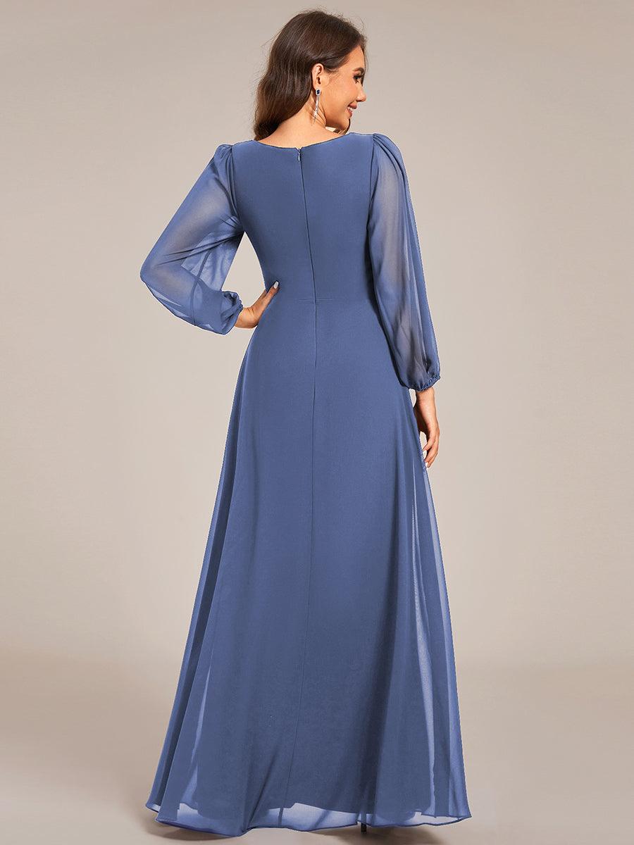 ever TRU|Graceful Chiffon A-Line Pleated Long Sleeves Formal Evening Dress