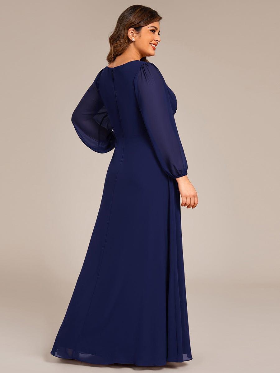 ever TRU|Graceful Chiffon A-Line Pleated Long Sleeves Formal Evening Dress