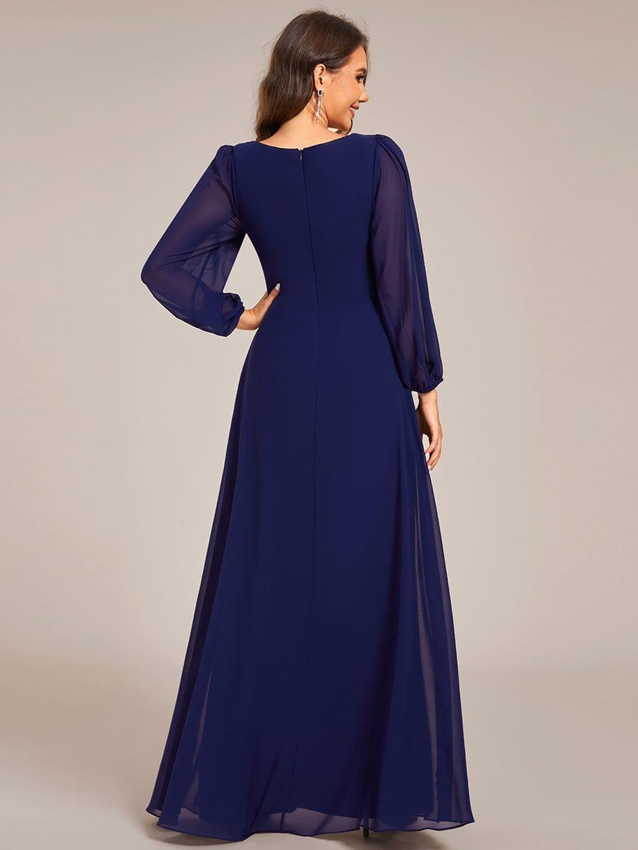 ever TRU|Graceful Chiffon A-Line Pleated Long Sleeves Formal Evening Dress