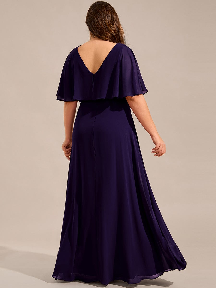 pretty MAXINE|Plus Size Chiffon Formal Maxi Dress with Batwing Sleeves