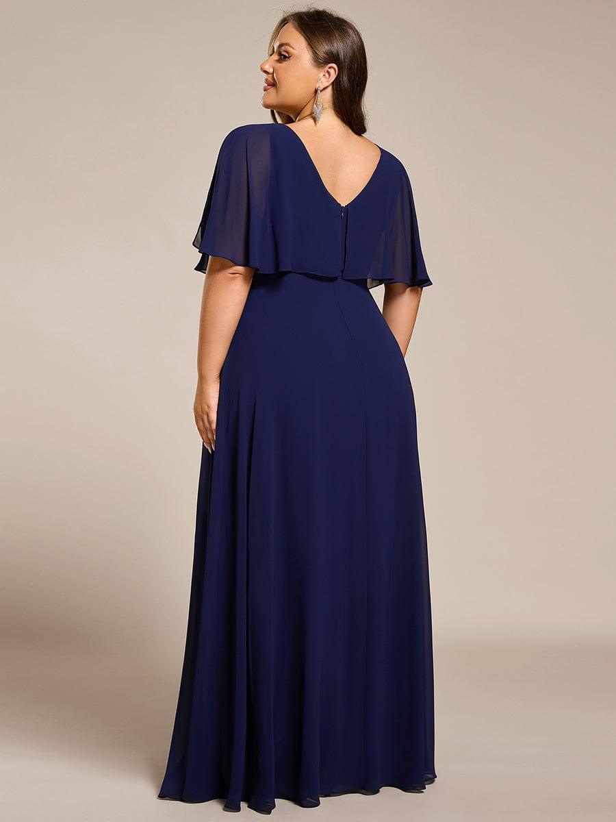 pretty MAXINE|Plus Size Chiffon Formal Maxi Dress with Batwing Sleeves