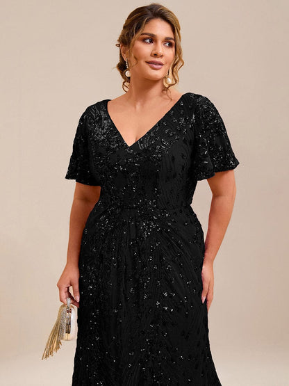 ever PALMER|Plus Size Sequin Mermaid Formal Dress