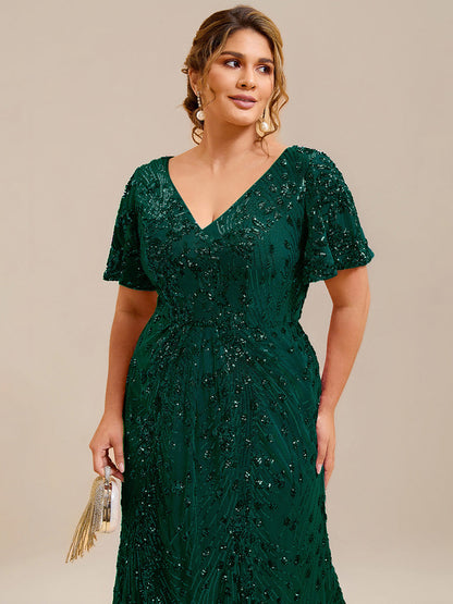 ever PALMER|Plus Size Sequin Mermaid Formal Dress