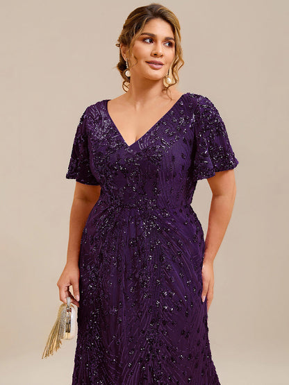 ever PALMER|Plus Size Sequin Mermaid Formal Dress