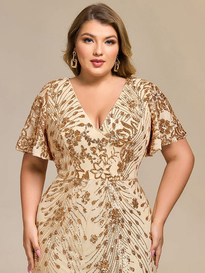 ever PALMER|Plus Size Sequin Mermaid Formal Dress