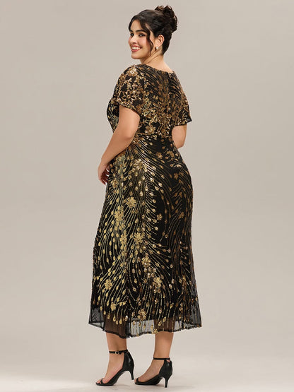 ever PALMER|Plus Size Sequin Mermaid Formal Dress