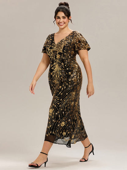 ever PALMER|Plus Size Sequin Mermaid Formal Dress