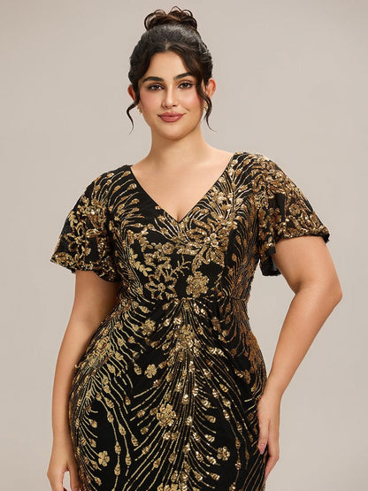 ever PALMER|Plus Size Sequin Mermaid Formal Dress