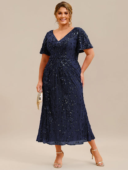 ever PALMER|Plus Size Sequin Mermaid Formal Dress