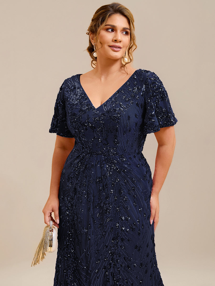 ever PALMER|Plus Size Sequin Mermaid Formal Dress