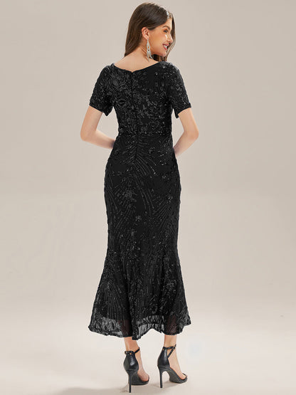 ever HAYLEN|Sequin Mermaid Round Neck Dress