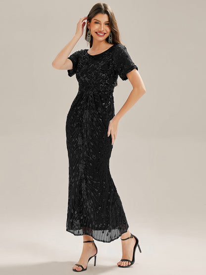 ever HAYLEN|Sequin Mermaid Round Neck Dress