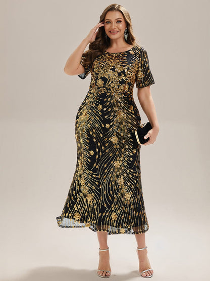 ever HAYLEN|Plus Size Sequin Mermaid Mother of the Bride Dress