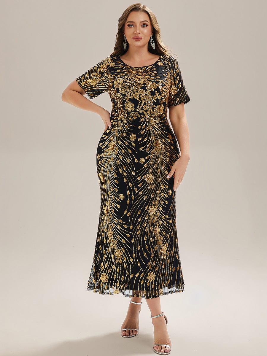 ever HAYLEN|Plus Size Sequin Mermaid Mother of the Bride Dress