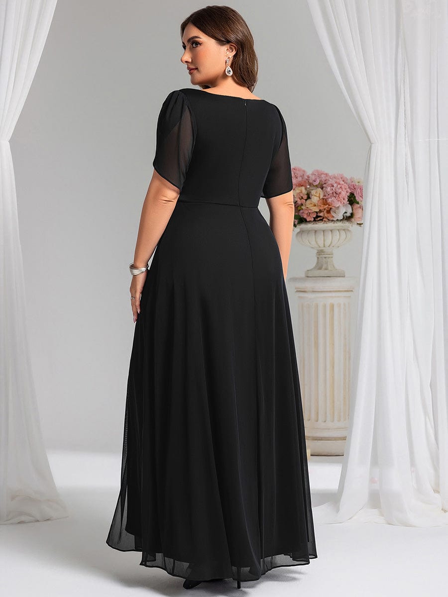 ever NOAH|Chiffon A-Line Ruffle Sleeve Evening Dress
