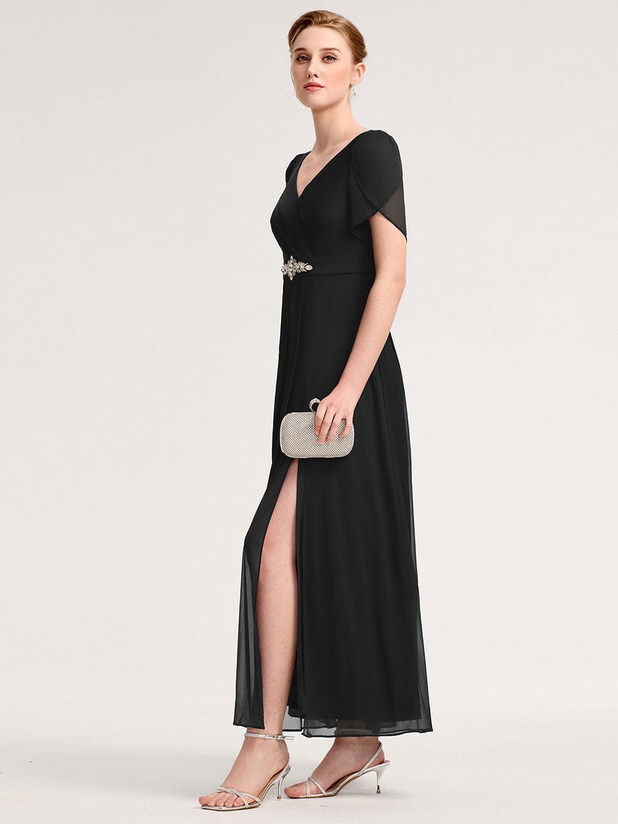 ever NOAH|Chiffon A-Line Ruffle Sleeve Evening Dress