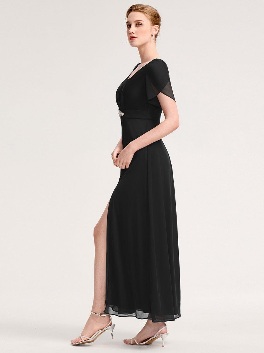 ever NOAH|Chiffon A-Line Ruffle Sleeve Evening Dress