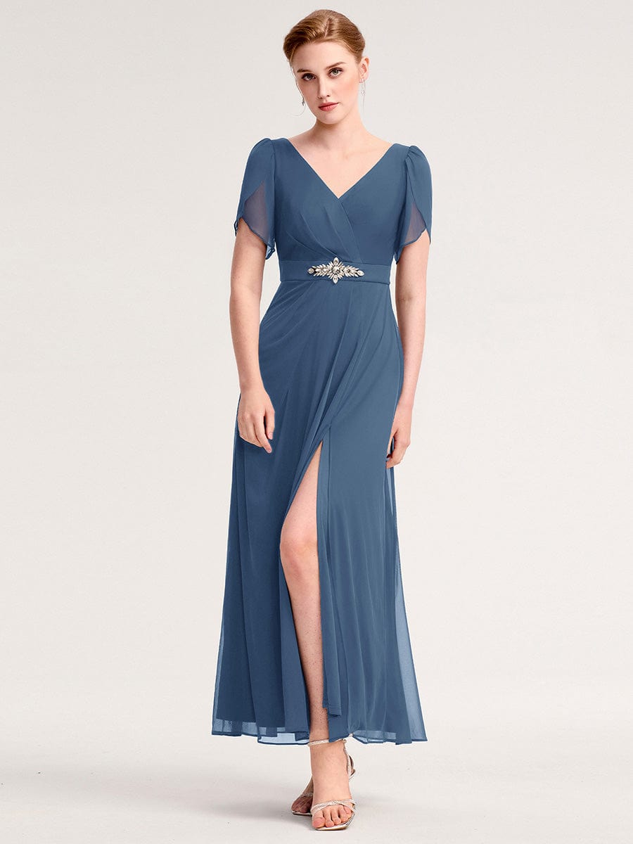 ever NOAH|Chiffon A-Line Ruffle Sleeve Evening Dress
