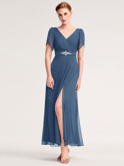 ever NOAH|Chiffon A-Line Ruffle Sleeve Evening Dress
