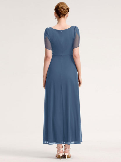 ever NOAH|Chiffon A-Line Ruffle Sleeve Evening Dress