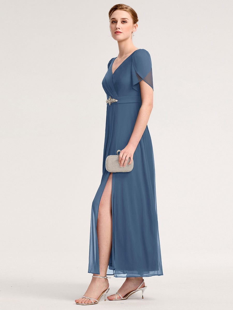 ever NOAH|Chiffon A-Line Ruffle Sleeve Evening Dress