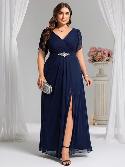 ever NOAH|Chiffon A-Line Ruffle Sleeve Evening Dress