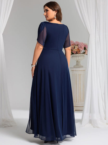 ever NOAH|Chiffon A-Line Ruffle Sleeve Evening Dress