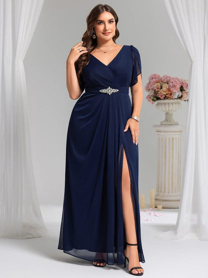 ever NOAH|Chiffon A-Line Ruffle Sleeve Evening Dress