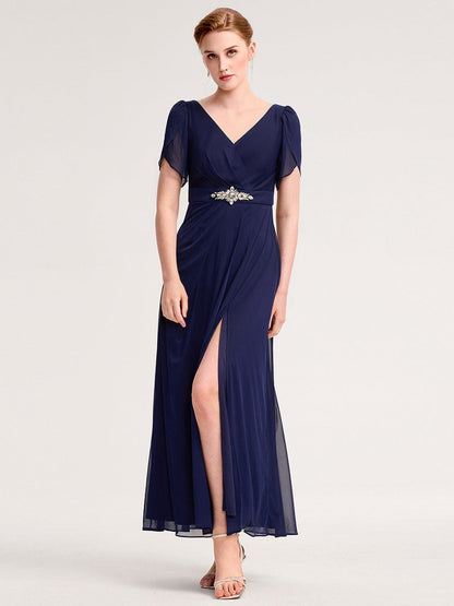 ever NOAH|Chiffon A-Line Ruffle Sleeve Evening Dress