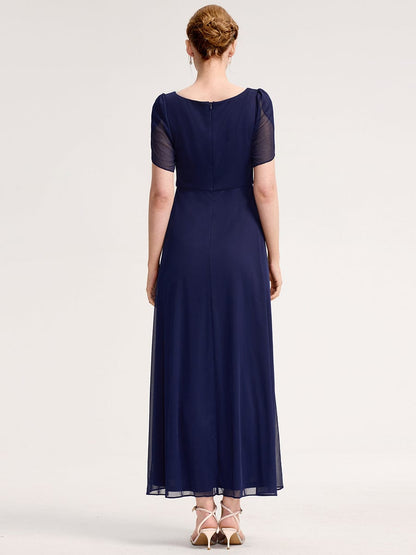 ever NOAH|Chiffon A-Line Ruffle Sleeve Evening Dress