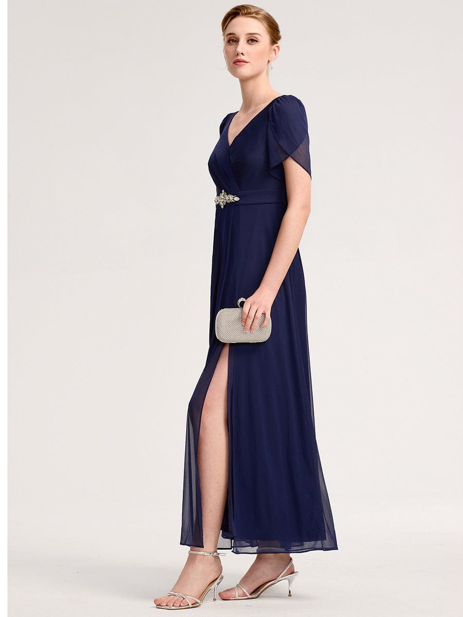 ever NOAH|Chiffon A-Line Ruffle Sleeve Evening Dress