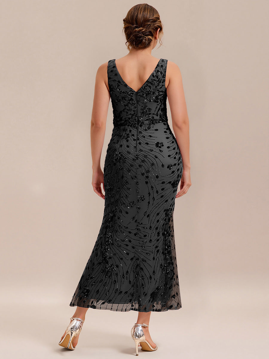 pretty JUNIPER| Plus Size Knotted Sequin Formal Evening Dress
