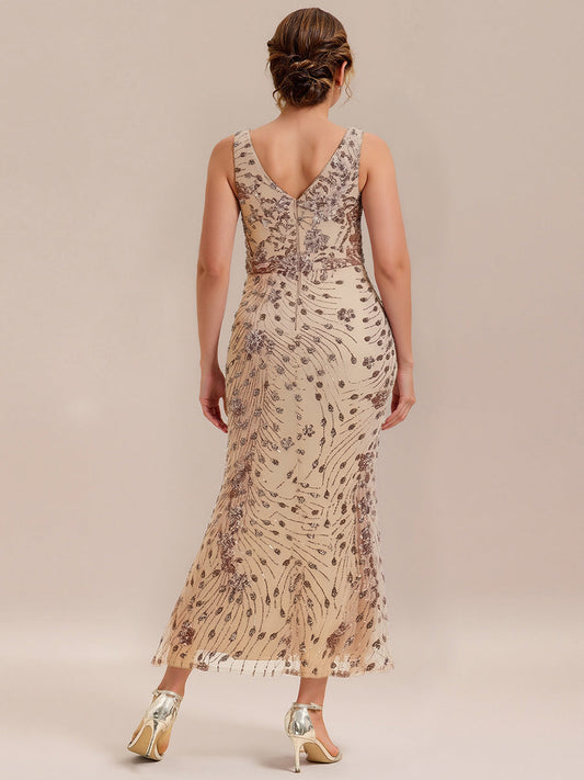 ever JUNIPER| Knotted Sequin Sleeveless Bodycon Formal Evening Dress