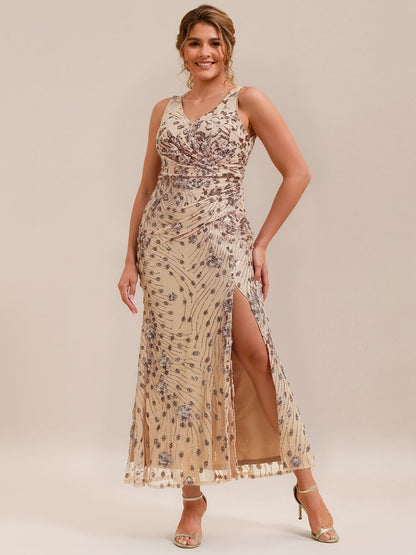 pretty JUNIPER| Plus Size Knotted Sequin Formal Evening Dress