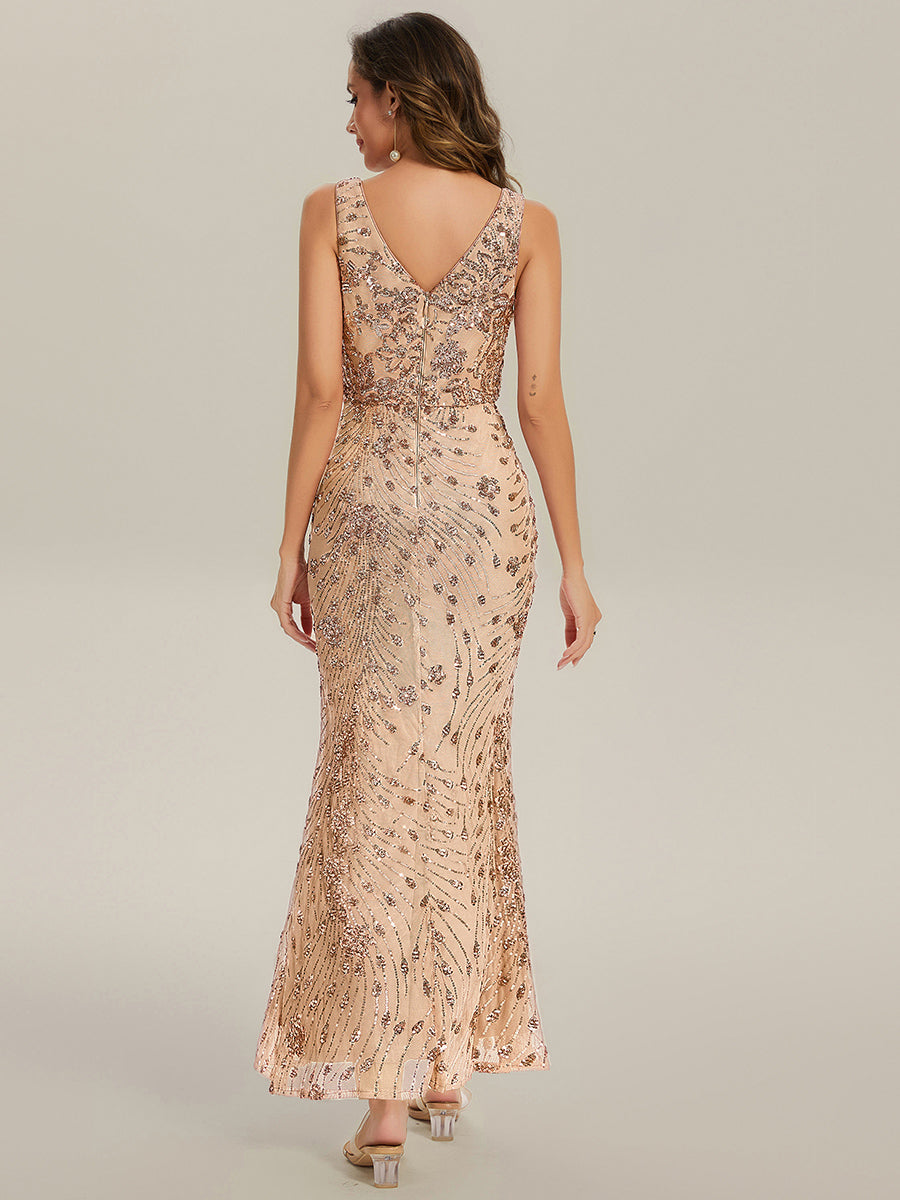 ever JUNIPER| Knotted Sequin Sleeveless Bodycon Formal Evening Dress