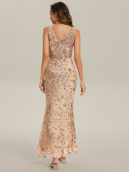 ever JUNIPER| Knotted Sequin Sleeveless Bodycon Formal Evening Dress