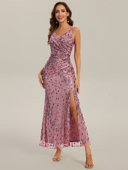 ever JUNIPER| Knotted Sequin Sleeveless Bodycon Formal Evening Dress
