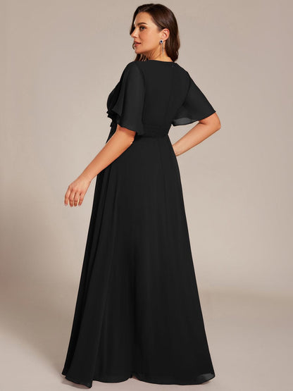 pretty ASPYN|Plus Size Pleated Waist Applique Chiffon Maxi Formal Dress