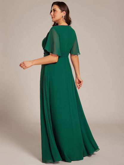 pretty ASPYN|Plus Size Pleated Waist Applique Maxi Bridesmaid Dress