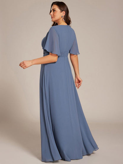 pretty ASPYN|Plus Size Pleated Waist Applique Chiffon Maxi Formal Dress