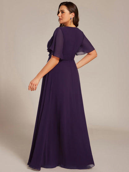 pretty ASPYN|Plus Size Pleated Waist Applique Chiffon Maxi Formal Dress