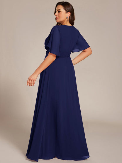 pretty ASPYN|Plus Size Pleated Waist Applique Maxi Bridesmaid Dress
