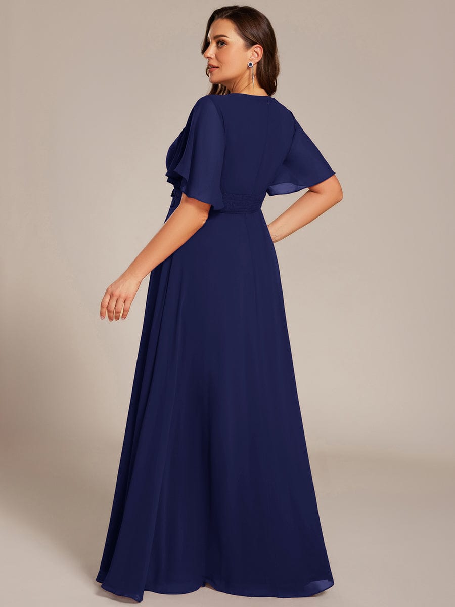 pretty ASPYN|Plus Size Pleated Waist Applique Chiffon Maxi Formal Dress